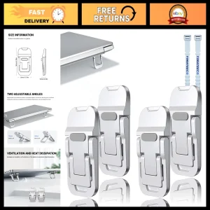 Portable Mini Laptop Stand, 4pcs Adjustable Riser, Self-Adhesive Keyboard Feet,