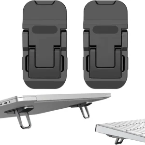 2 Pcs Zinc Alloy Foldable Laptop Stands, Portable Computer Keyboard Riser Feet